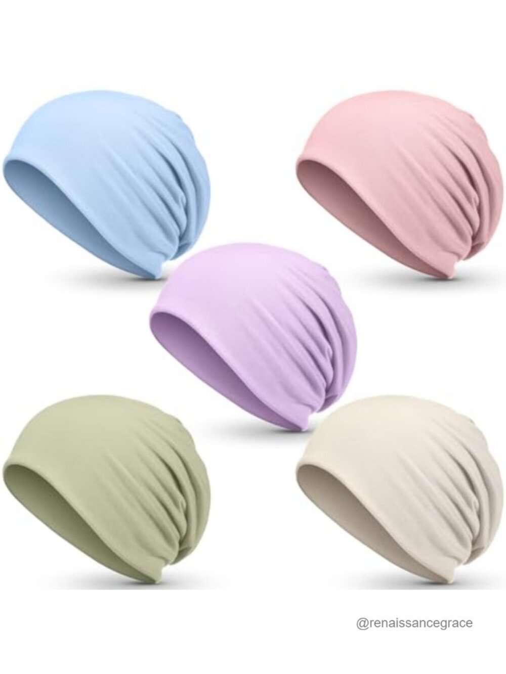 5 Pack Unisex Slouchy Beanie Hats Soft Polyester Breathable Lightweight Sleep